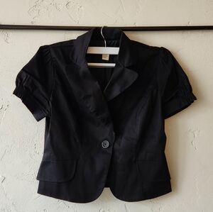 Forever 21 Near Vintage Black Short Sleeve Bolero Blazer